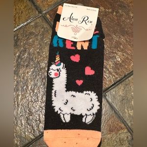 Set of three new Alexa Rose socks - llama, cat and bunny theme